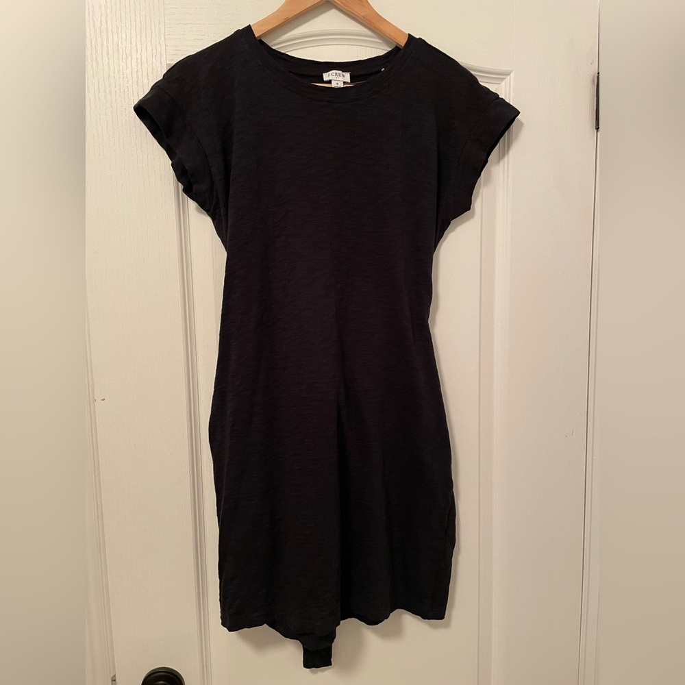 J. Crew Black Sheath Mini Dress Cap Sleeve